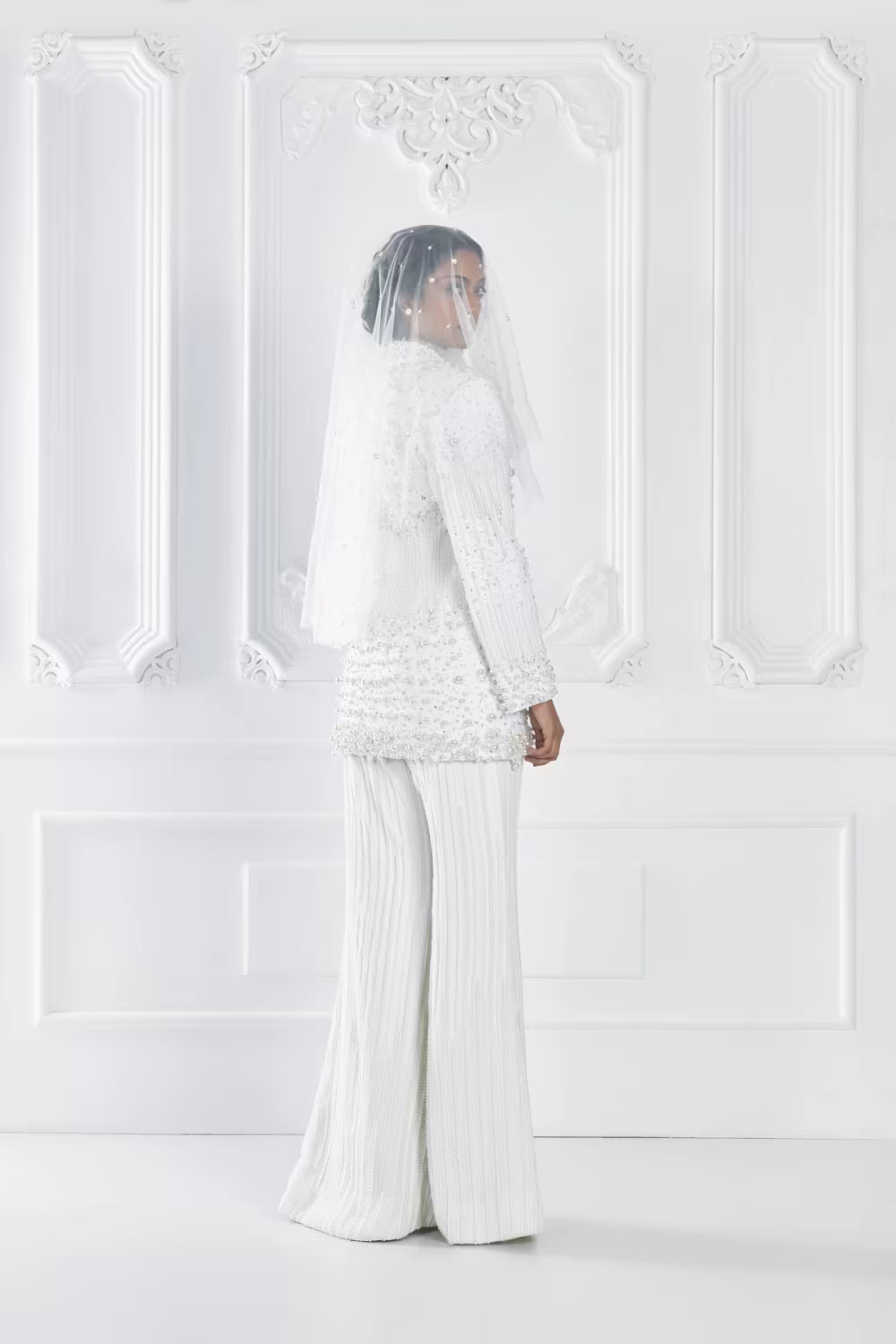 Ivory Embellished Pant Suit Set