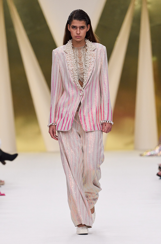 Pink Shaded Sequin Blazer Set