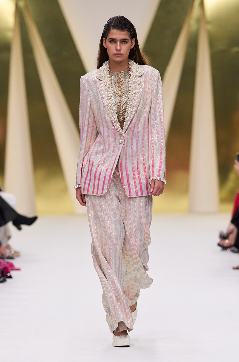 Pink Shaded Sequin Blazer Set