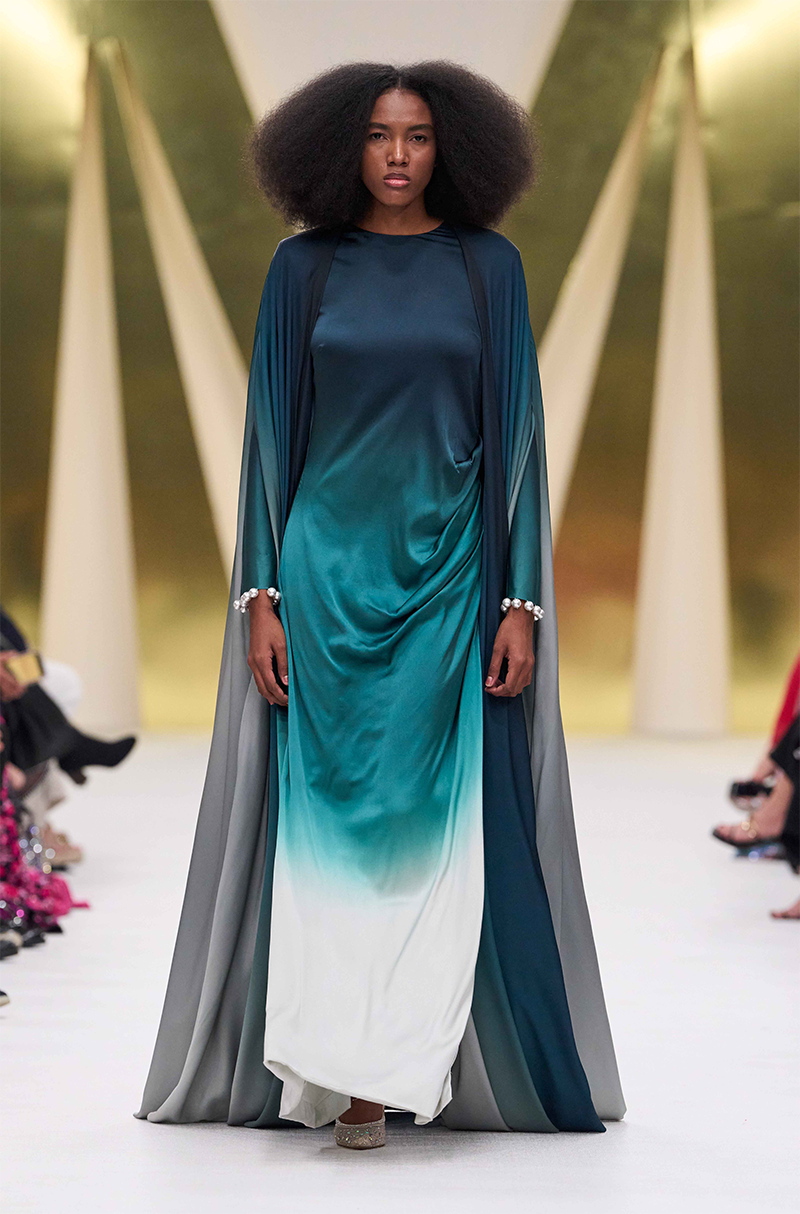Teal Shaded Drape Dress