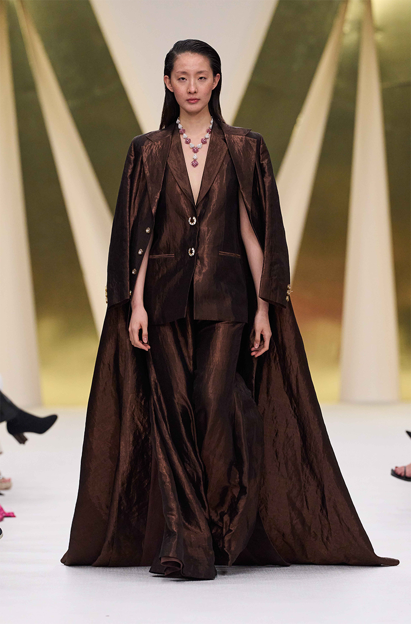 Brown Tissue Pant Set