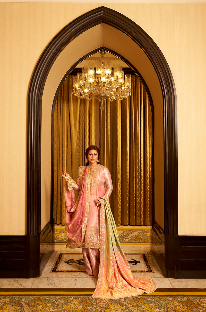 Hina Khan in our Pink Organza Kurta Set