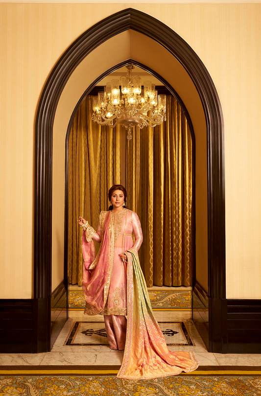 Hina Khan in our Pink Organza Kurta Set