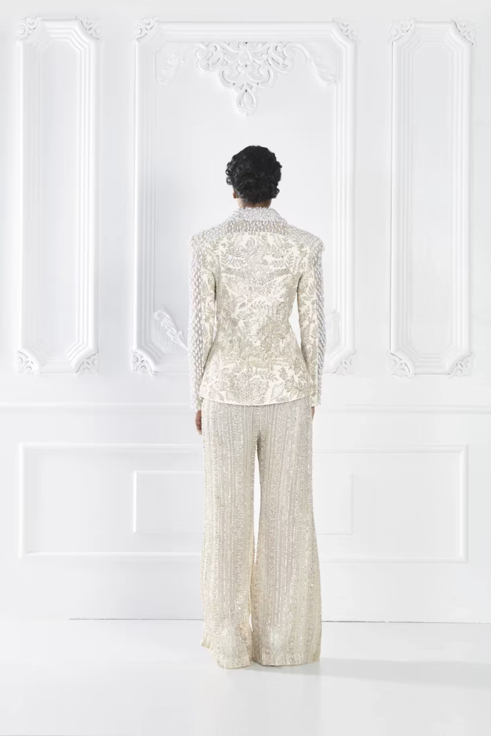 Ivory Embellished Pant Suit Set