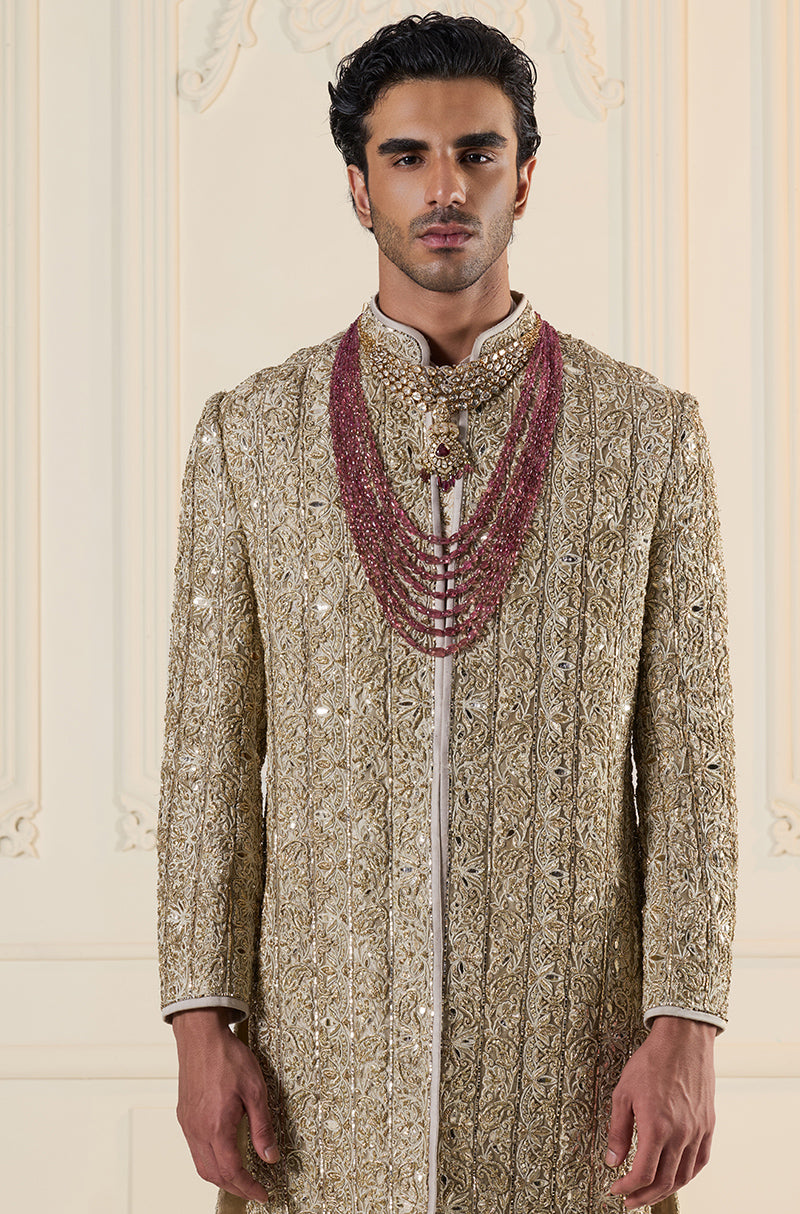 Gold Embroidered Sherwani Set