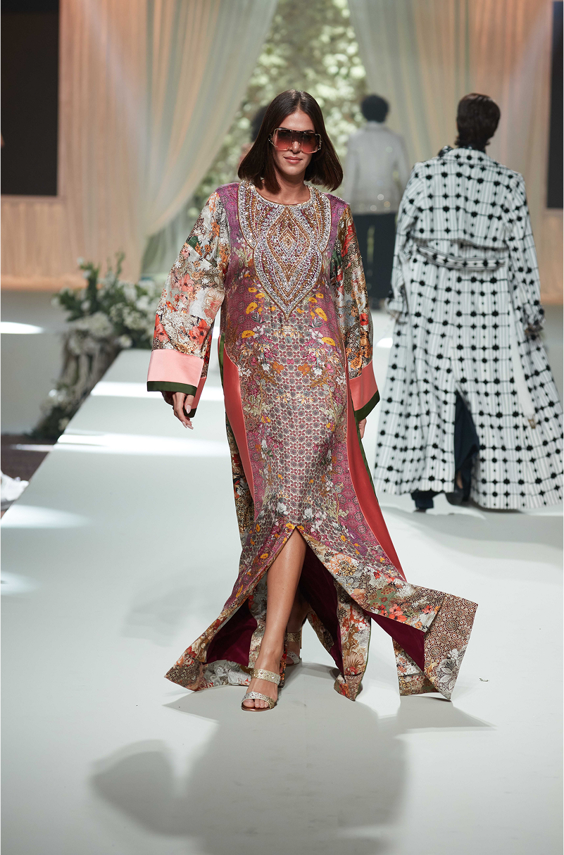 Multicoloured Printed Kaftan