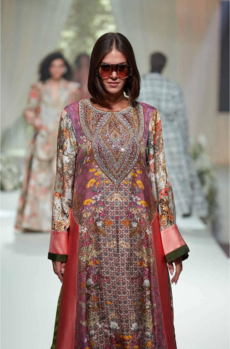 Multicoloured Printed Kaftan