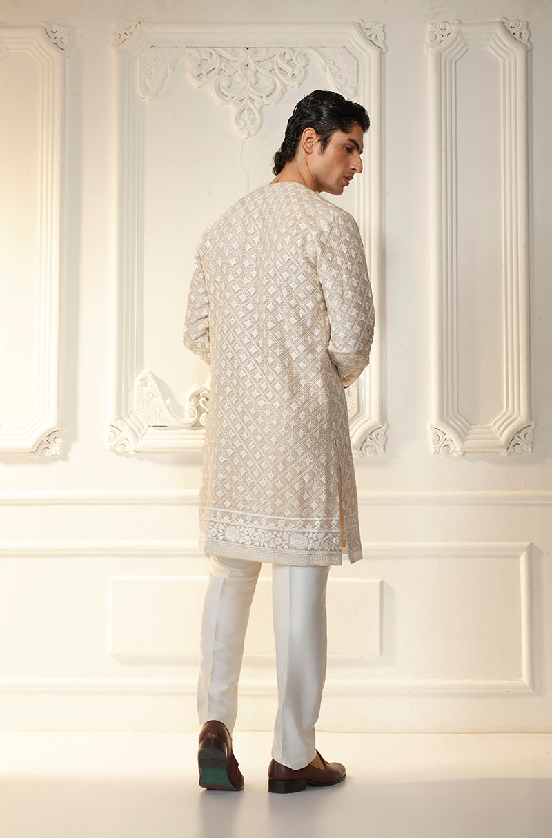 Ivory Threadwork Kurta Set