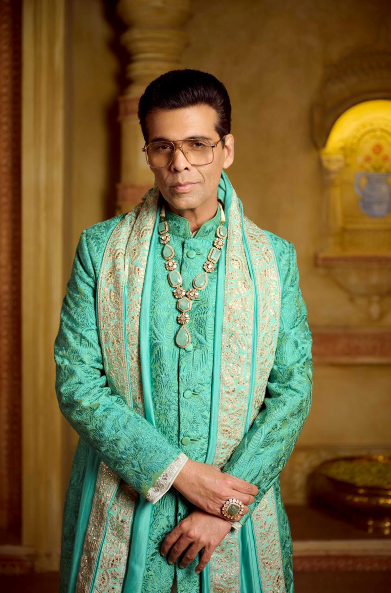Karan Johar in our Sea Green Embroidered Sherwani Set