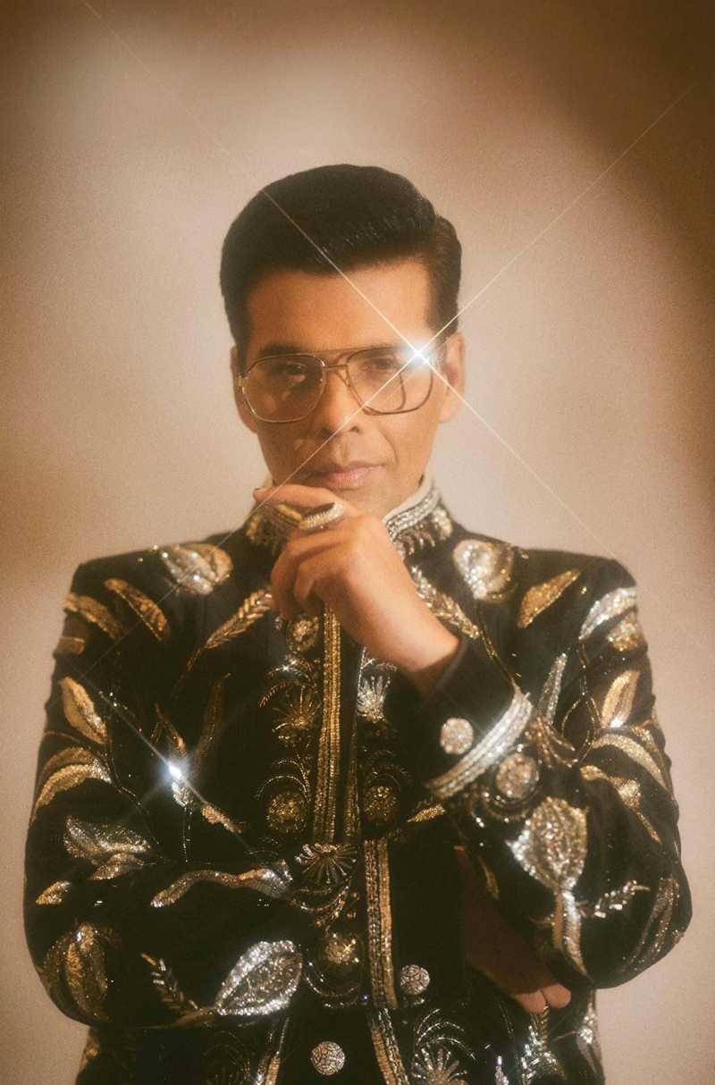 Karan Johar in our Black Embroidered Sherwani Set