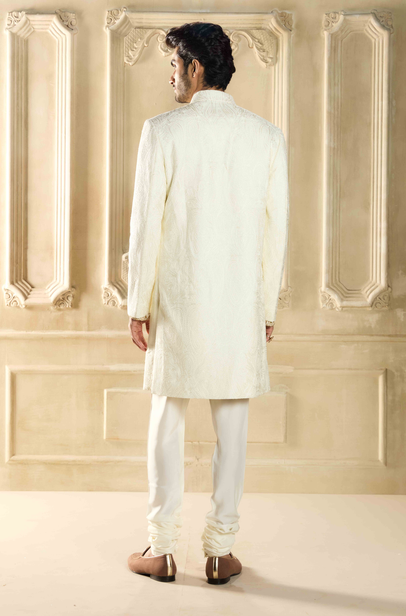 Ivory Handcrafted Sherwani Set