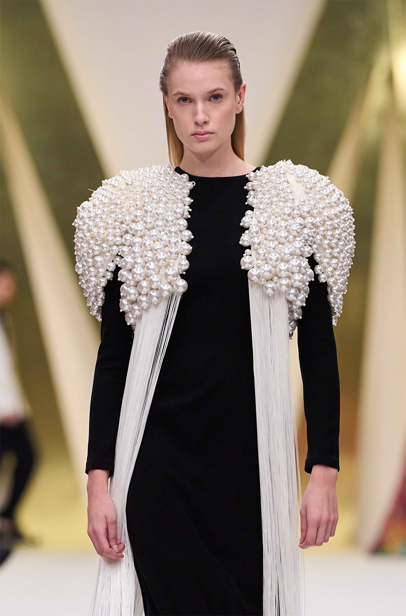 Ivory Pearl Embroidered Jacket with Dress