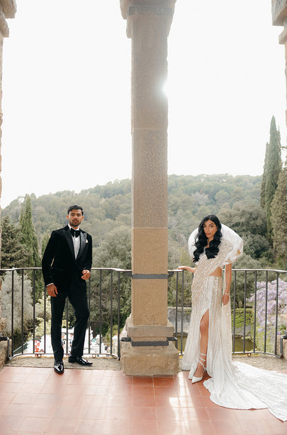 Bride: Damini Arora in our Ivory Taban Embroidered Skirt Set