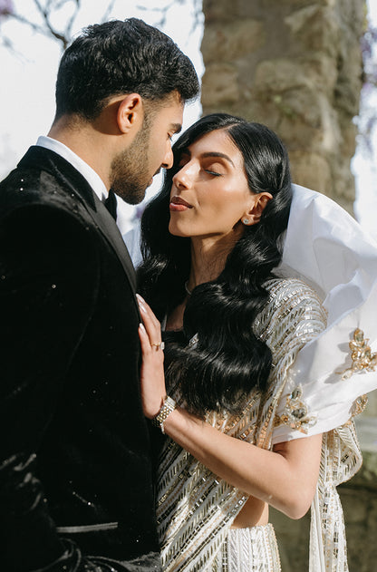 Bride: Damini Arora in our Ivory Taban Embroidered Skirt Set