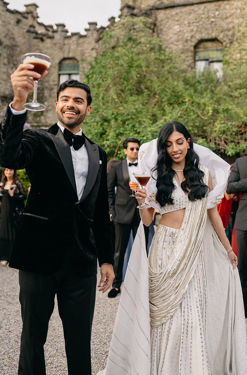 Bride: Damini Arora in our Ivory Taban Embroidered Skirt Set