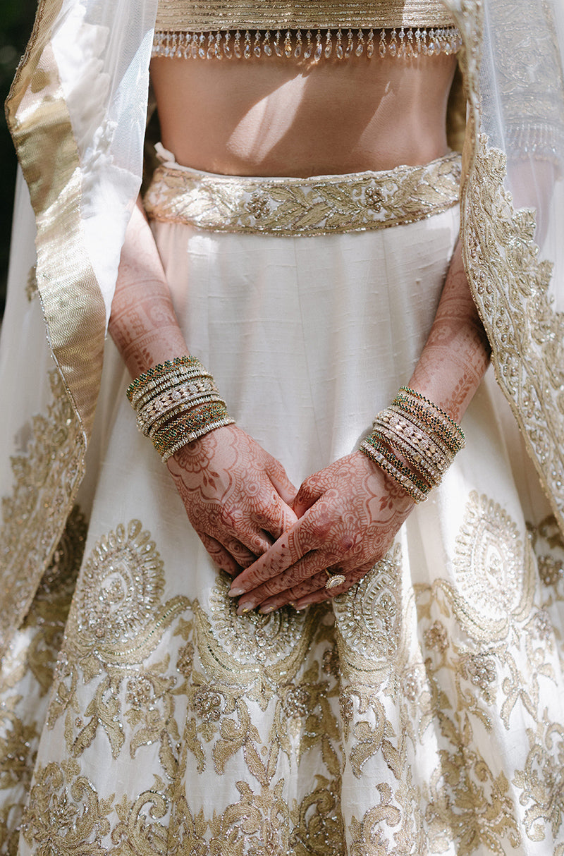 Bride: Deepa Dhore in our Ivory & Gold Embroidered Lehenga Set