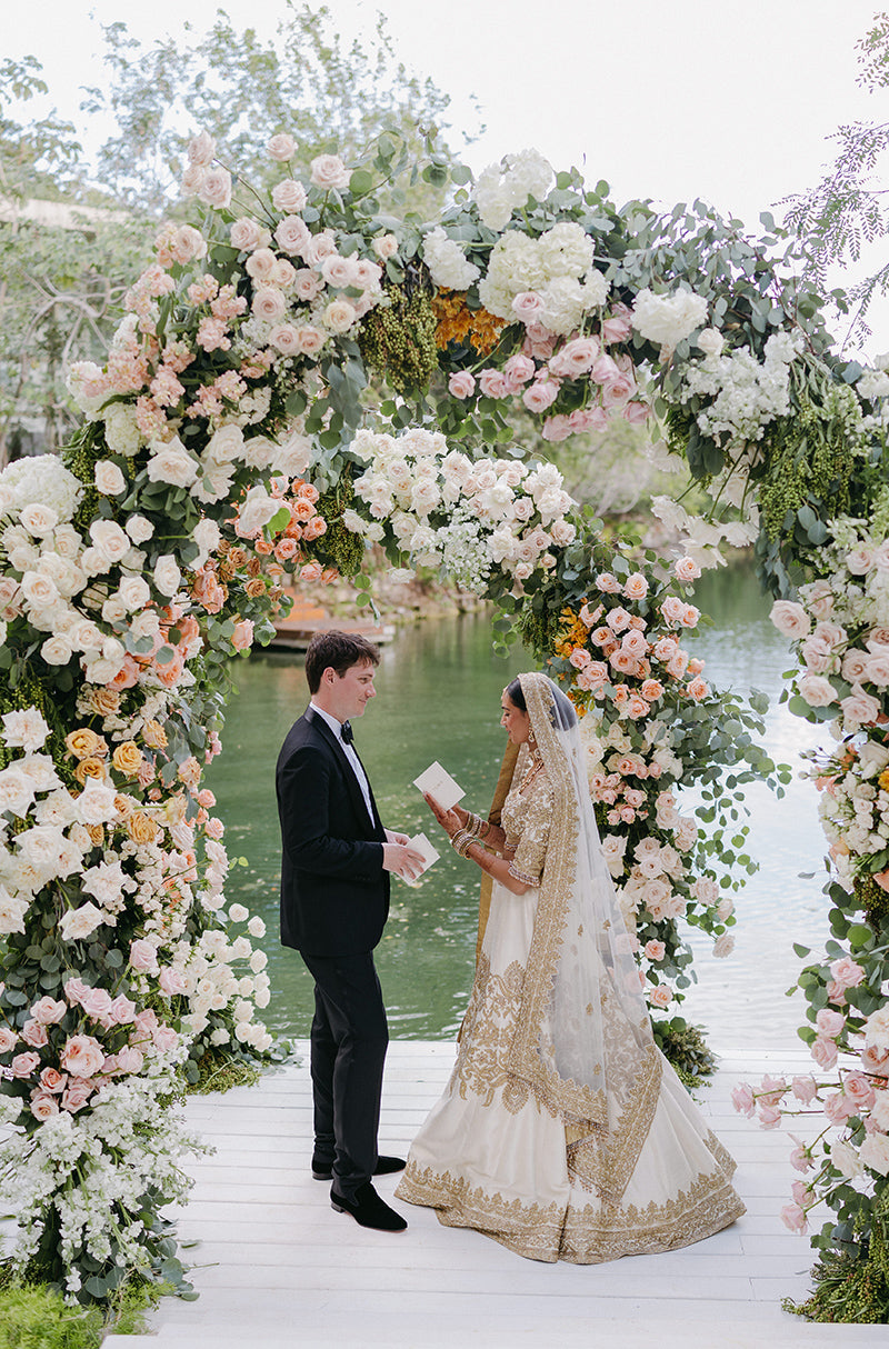 Bride: Deepa Dhore in our Ivory & Gold Embroidered Lehenga Set