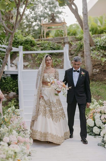 Bride: Deepa Dhore in our Ivory & Gold Embroidered Lehenga Set