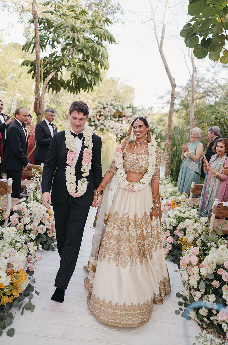Bride: Deepa Dhore in our Ivory & Gold Embroidered Lehenga Set