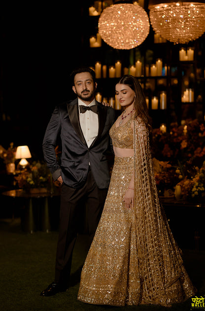 Bride: Mehr Chopra in our Gold Embroidered Lehenga Set