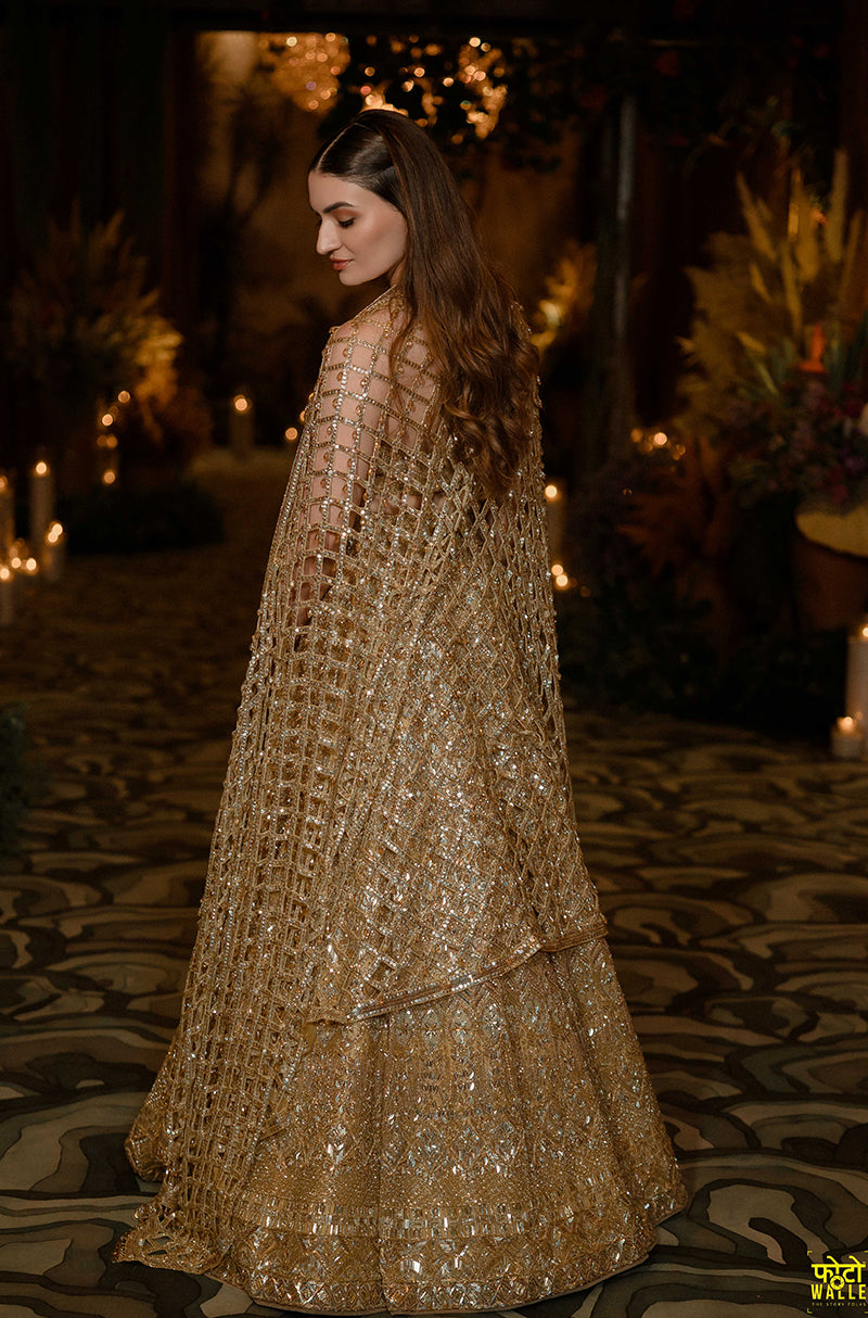 Bride: Mehr Chopra in our Gold Embroidered Lehenga Set