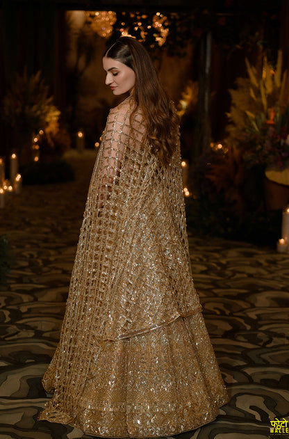 Bride: Mehr Chopra in our Gold Embroidered Lehenga Set
