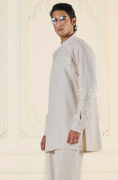 Grey Geometric Kurta Set
