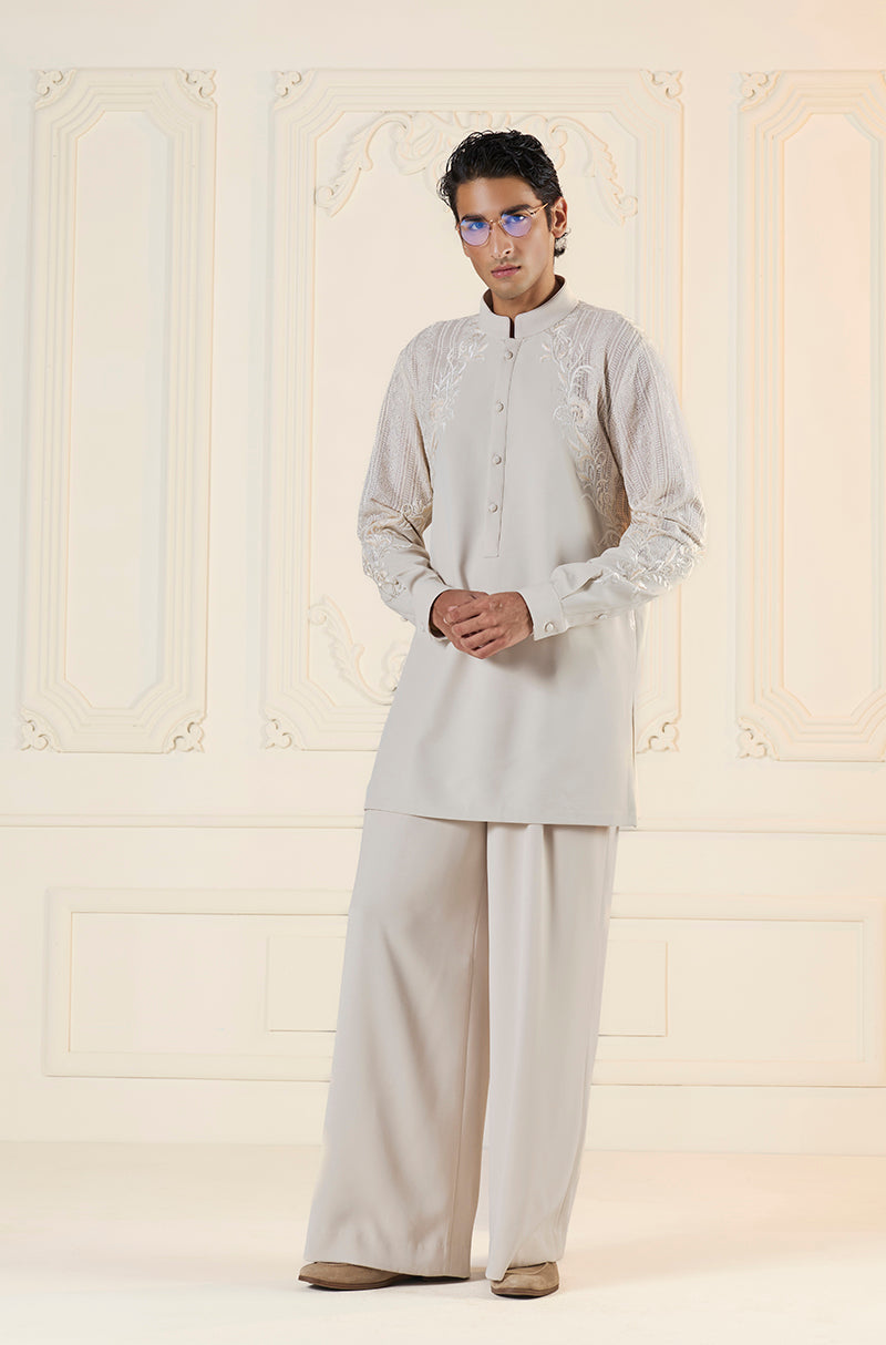 Grey Geometric Kurta Set