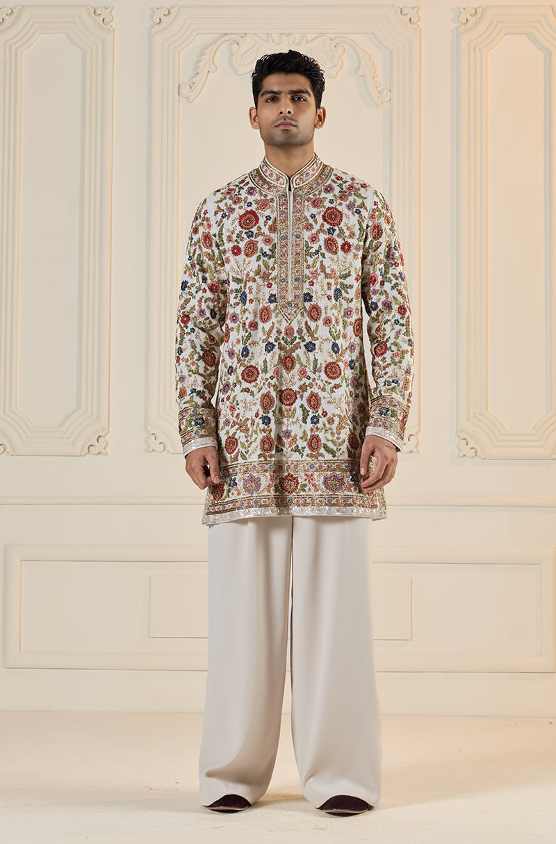 Ivory Multi Thread Embroidered Kurta