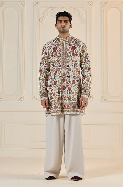 Ivory Multi Thread Embroidered Kurta