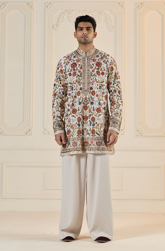 Ivory Multi Thread Embroidered Kurta