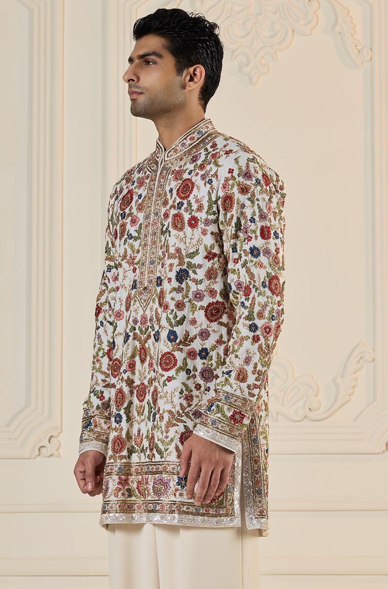 Ivory Multi Thread Embroidered Kurta