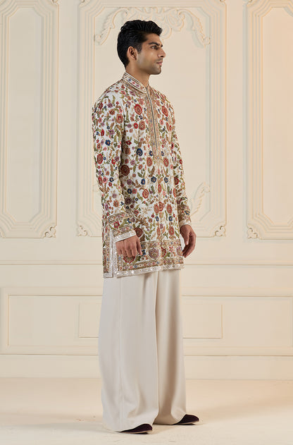 Ivory Multi Thread Embroidered Kurta