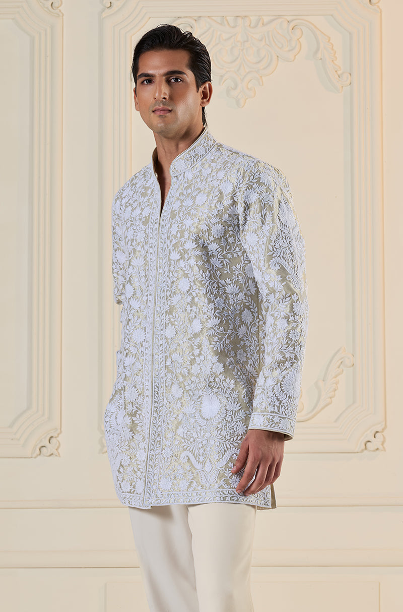 Silver Threadwork Embroidered Kurta