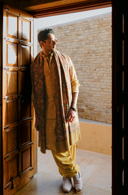 Groom: Sidharth Malhotra in our Mustard Bundi Set
