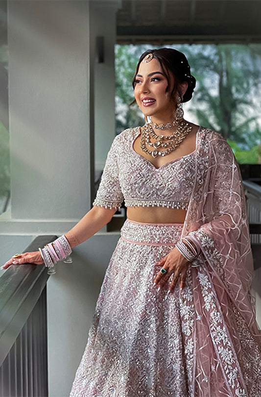 Bride: Reena Sharma wearing our Pink Ensemble from Mijwan