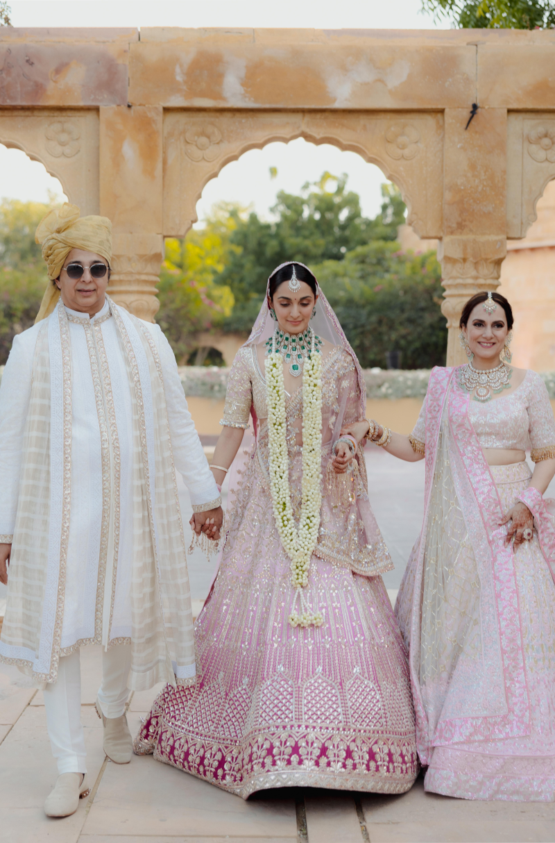 Bride: Kiara & Groom: Sidharth in our Bespoke Ensemble for Wedding
