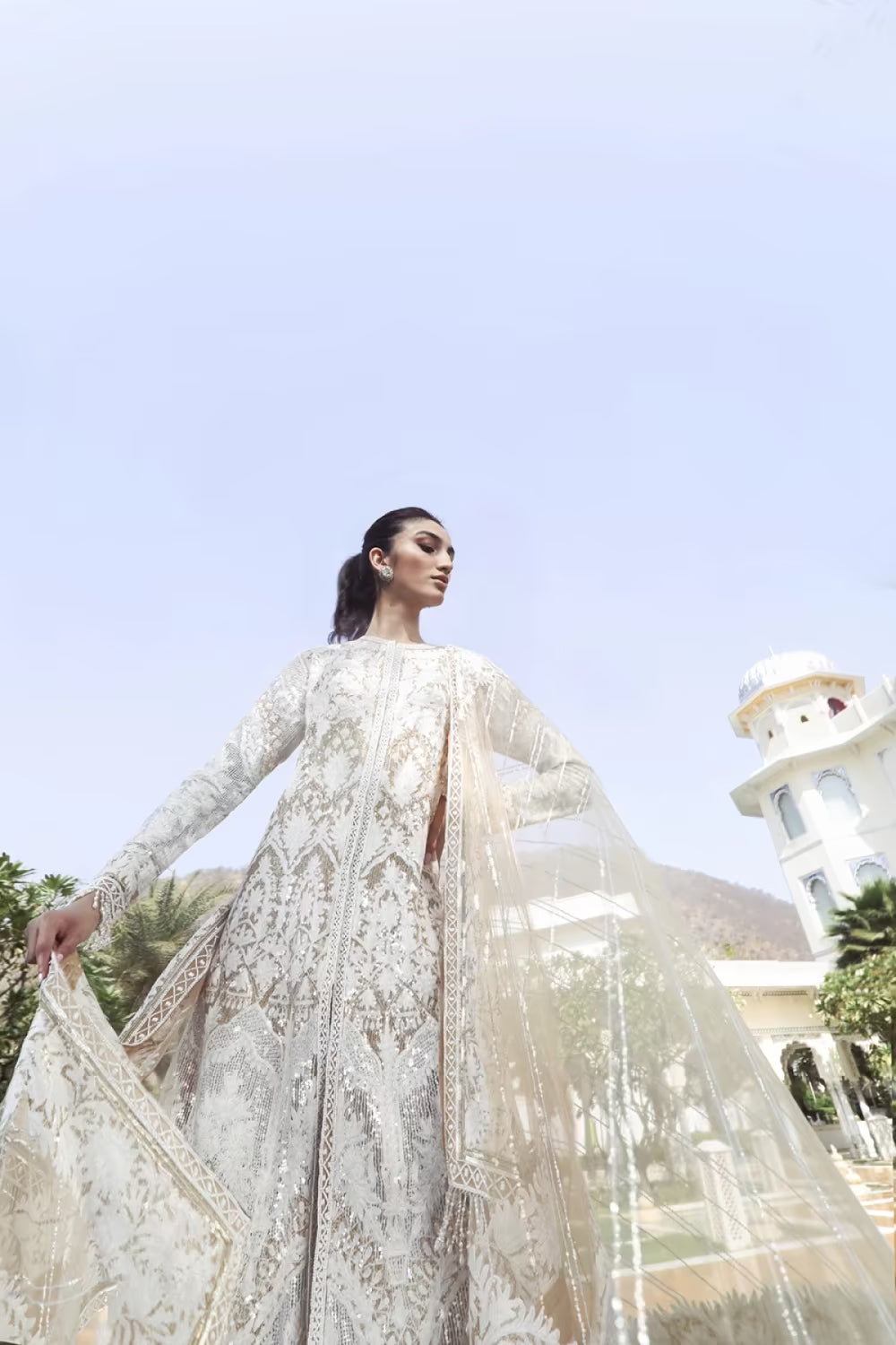 Kashmiri Beige Kalidar set