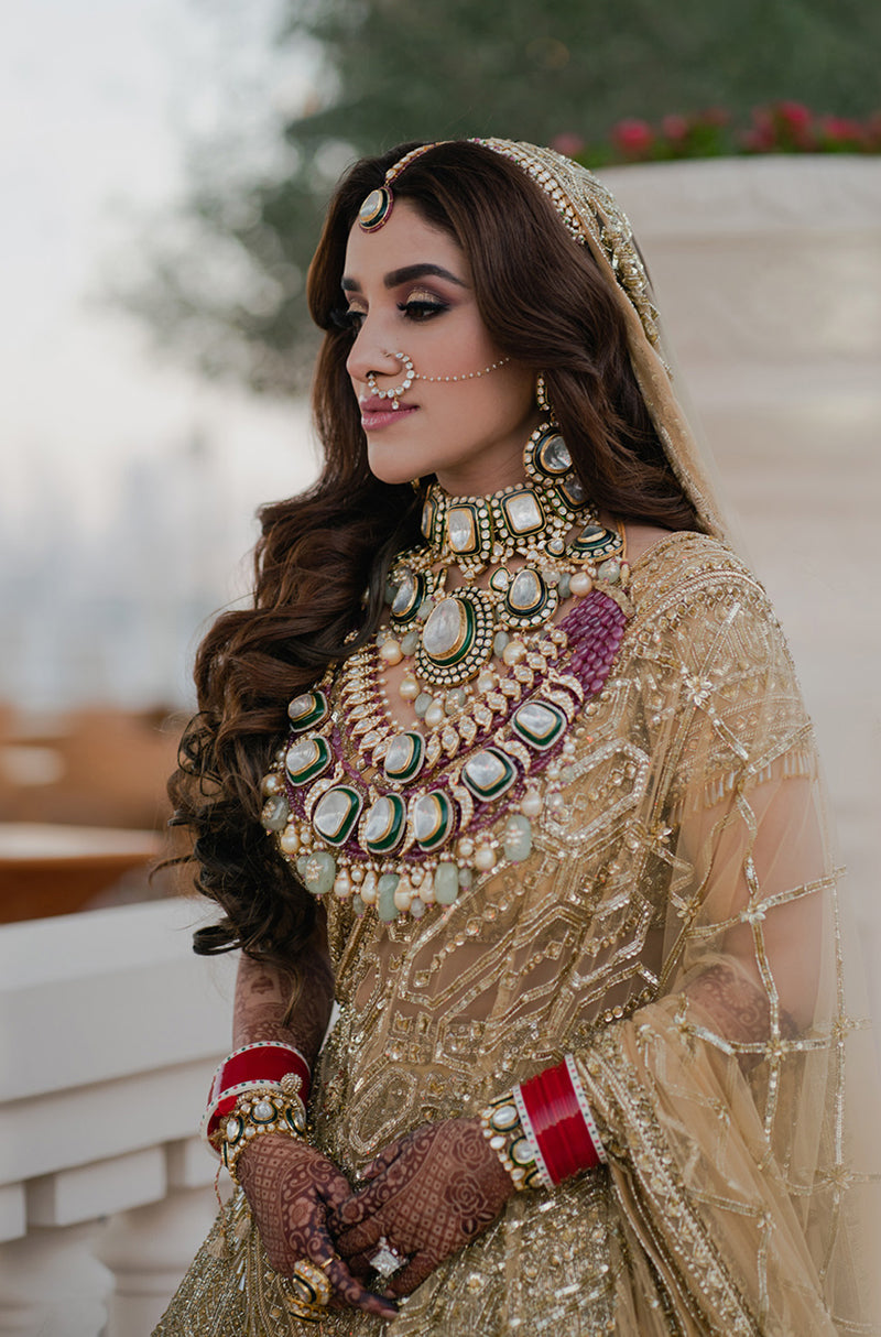 Bride: Akshita Arora in our Gold Embroidered Lehenga Set