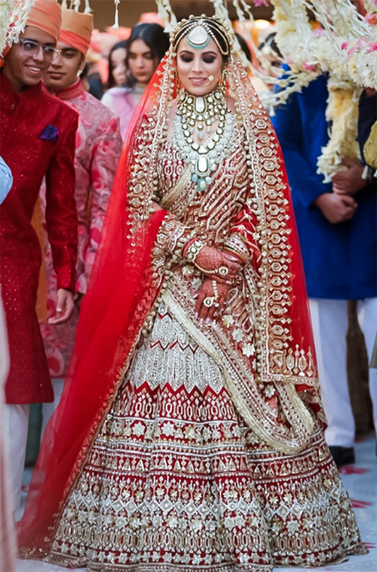 Bride: Shreya Sindhu in our Regal Red Ensemble