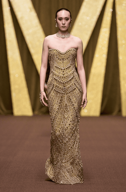 Gold Stone Encrsuted Gown