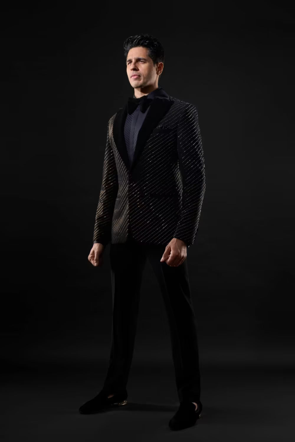 Sidharth Malhotra in our Black Embellished Blazer Set