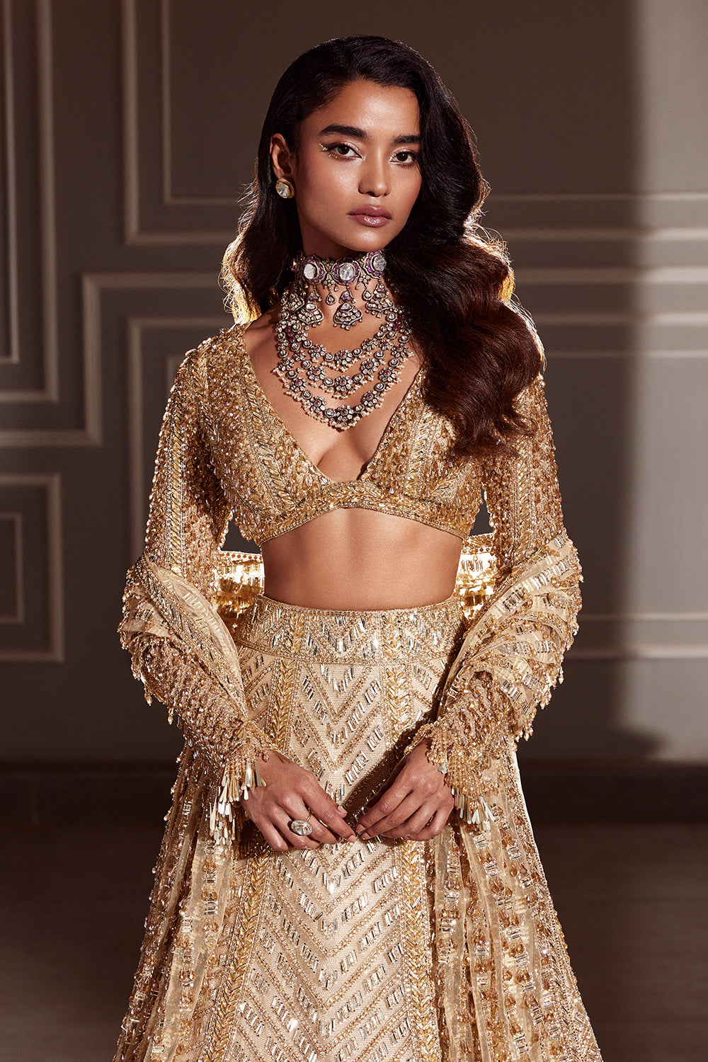 Signature Gold Taban Embroidered Lehenga Set