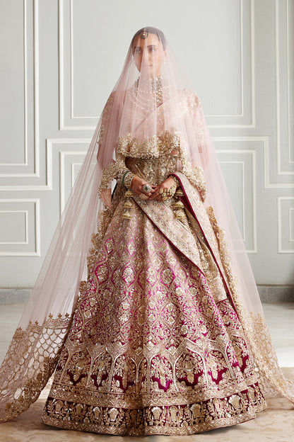 Pink Dual-Tone Badla Lehenga Set