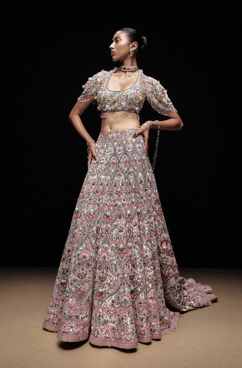 Ivory Embroidered Lehenga Set