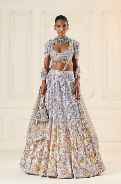 Silver To Gold Ombré Mijwan Lehenga Set