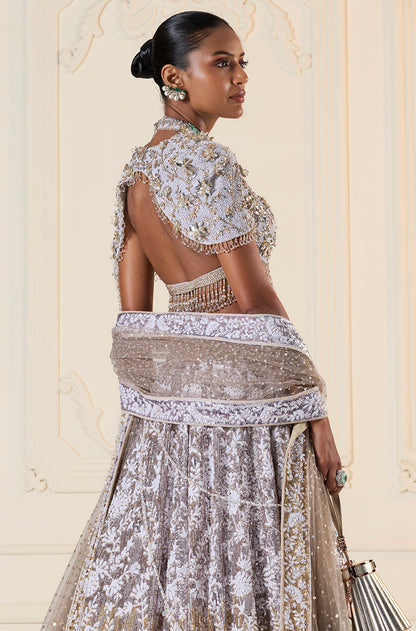 Silver To Gold Ombré Mijwan Lehenga Set