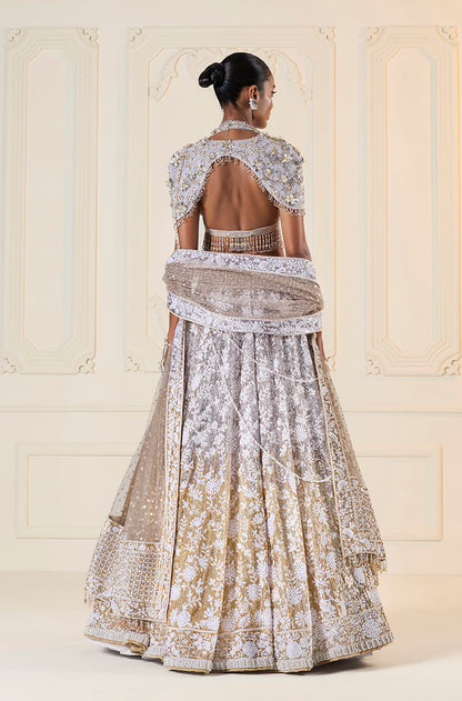 Silver To Gold Ombré Mijwan Lehenga Set