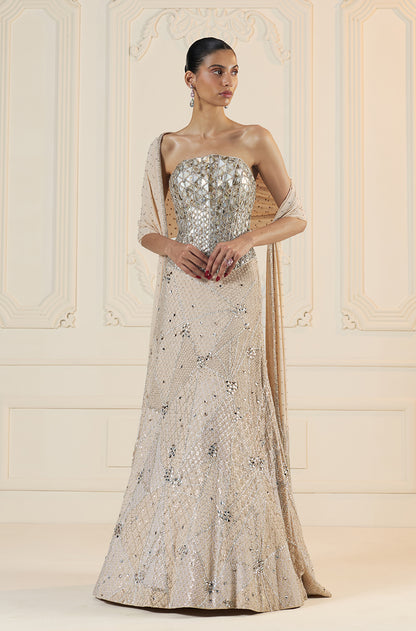 Ivory Stone Encrusted Lehenga Set