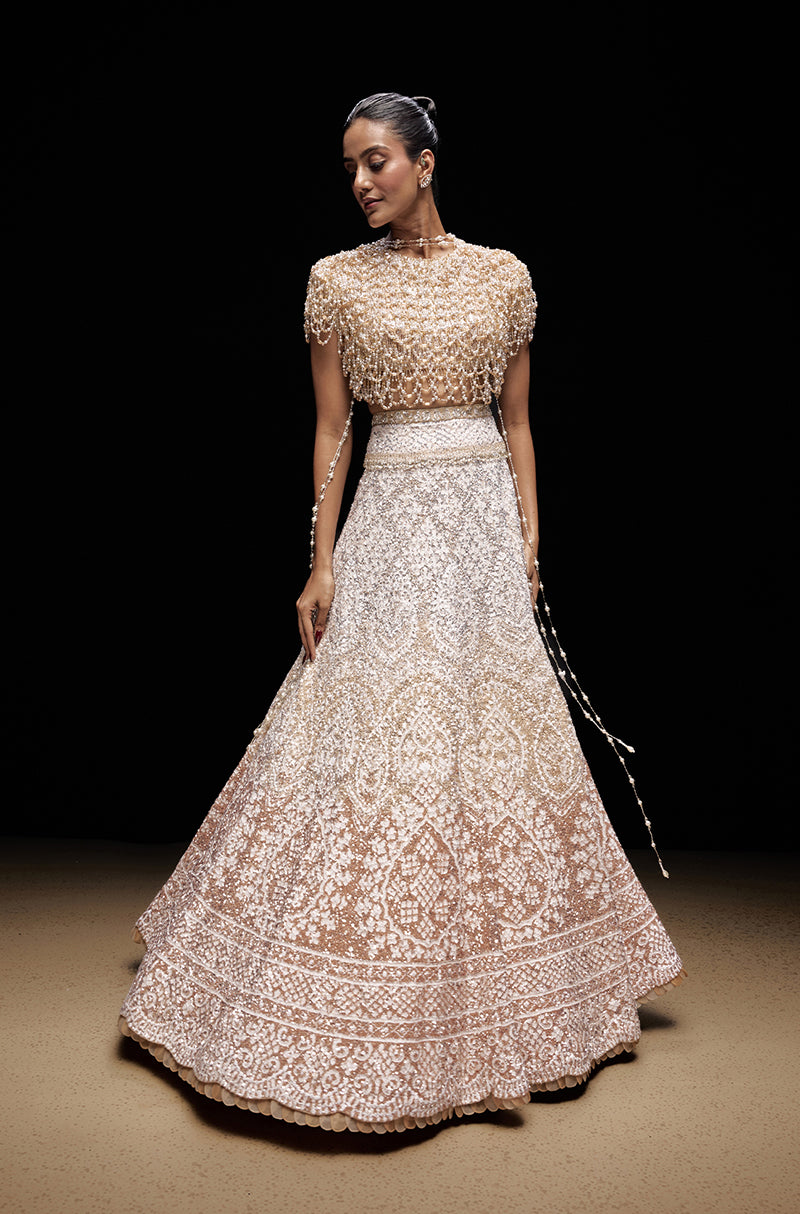 Gold Ombré Sequin Mijwan Lehenga Set